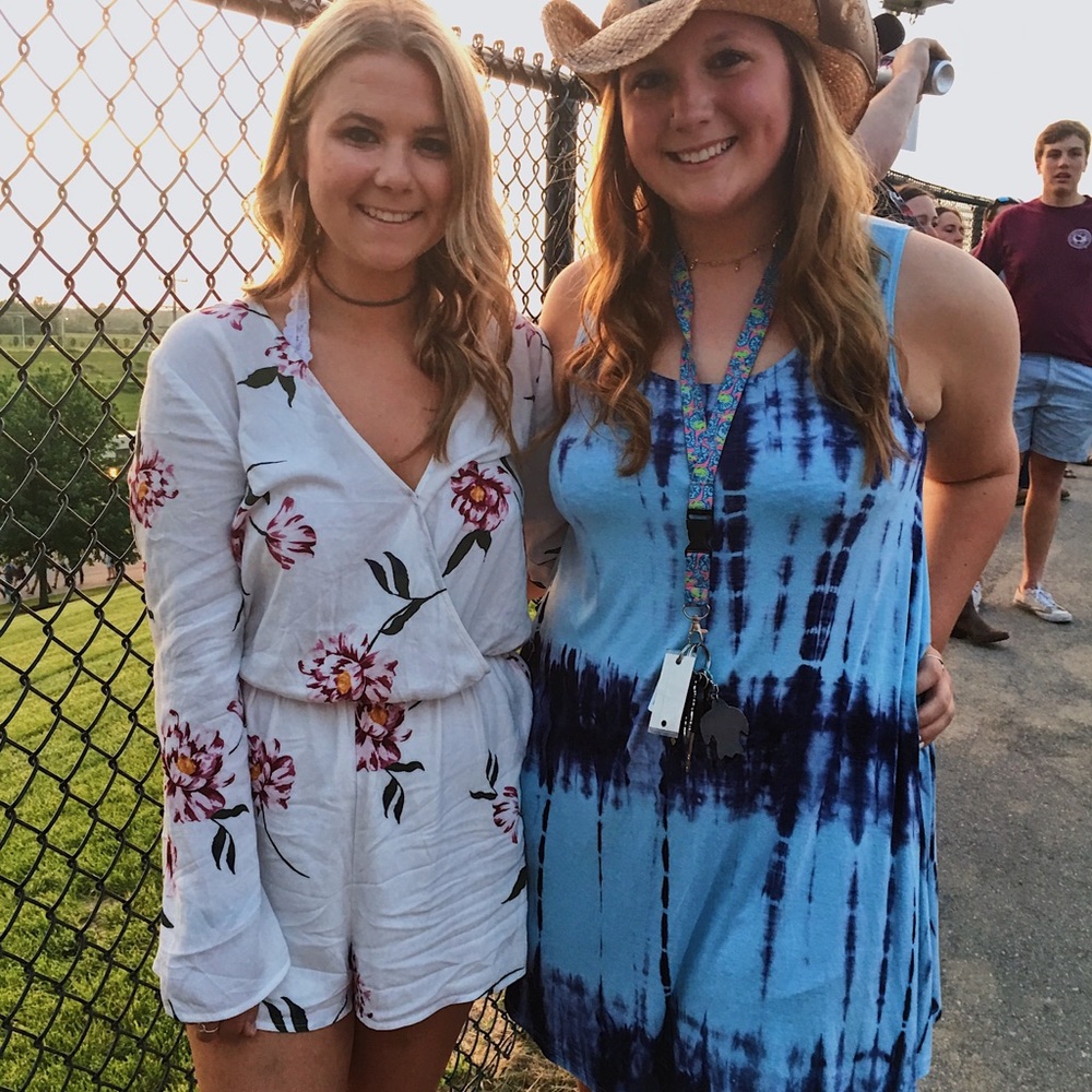 White flower romper Pac Sun LA hearts
